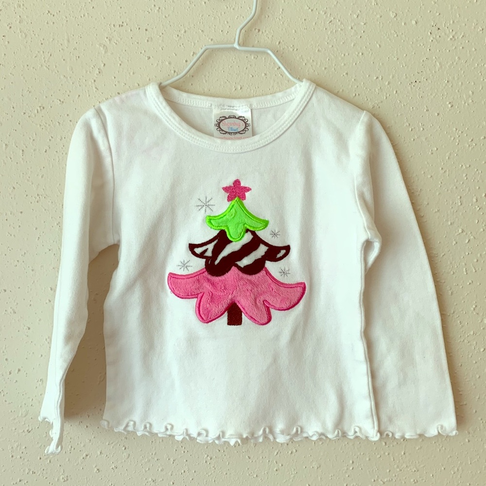 Christmas Tree Long Sleeve Shirt Girls 2T